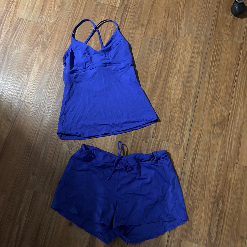 Athleta Royal Blue Swim Suit Set